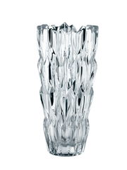 Kristallvase Quartz 26cm mit facettiertem Design, Frontalansicht