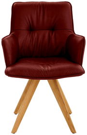 Design-Schalensessel in Bordeauxrot mit Holzbeinen, Frontalansicht