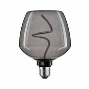 LED Leuchtmittel mit rauchgrauem Glas und spiralförmigem Filament, seitliche Perspektive