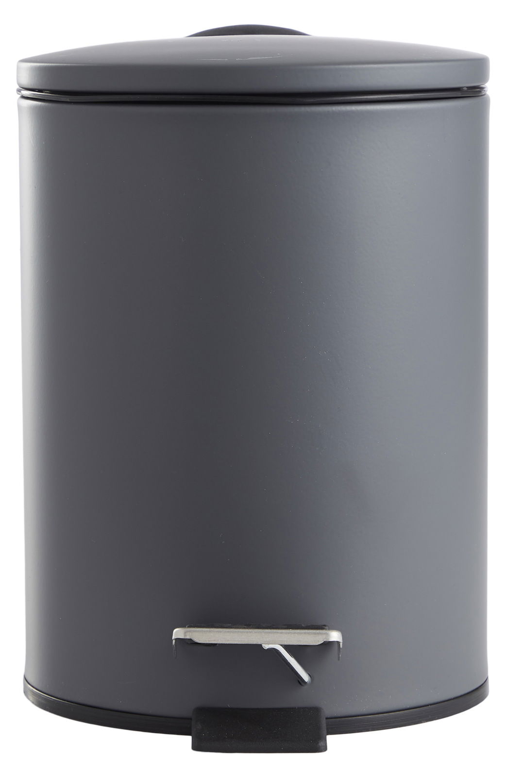 Grauer Treteimer mit 3 Litern Fassungsvermögen, frontal abgebildet.