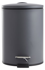 Grauer Treteimer mit 3 Litern Fassungsvermögen, frontal abgebildet.