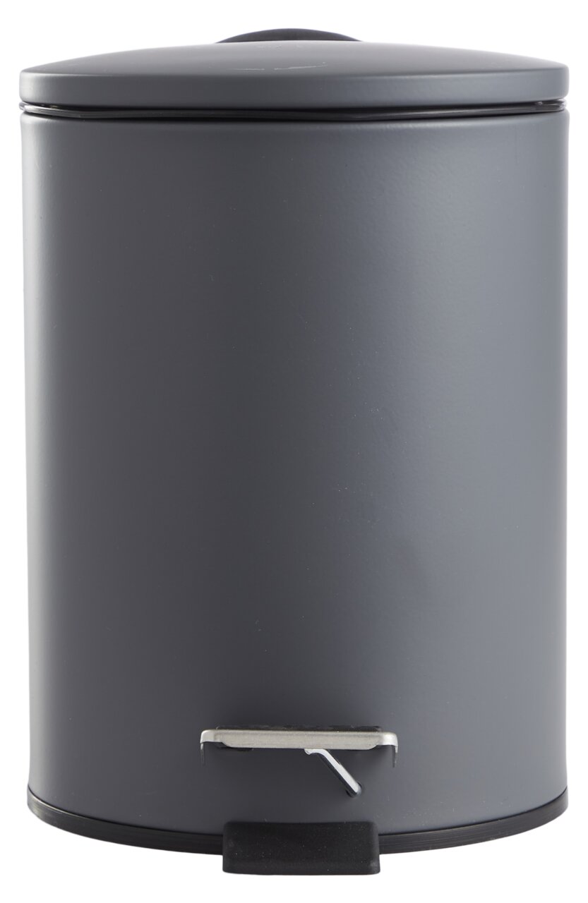 Grauer Treteimer mit 3 Litern Fassungsvermögen, frontal abgebildet.