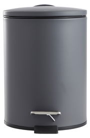 Grauer Treteimer mit 3 Litern Fassungsvermögen, frontal abgebildet.