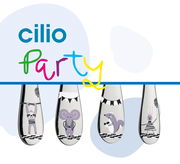 Kinderbesteck PARTY 4-tlg. mit bunten Tiermotiven, Vorderansicht