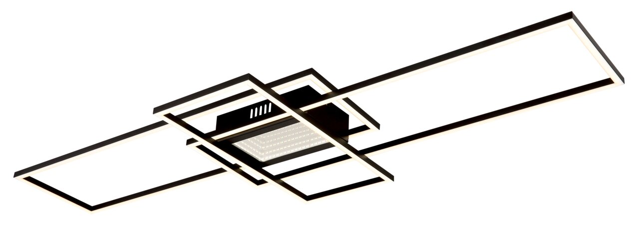 Moderne Deckenleuchte mit geometrischem Design, seitliche Perspektive