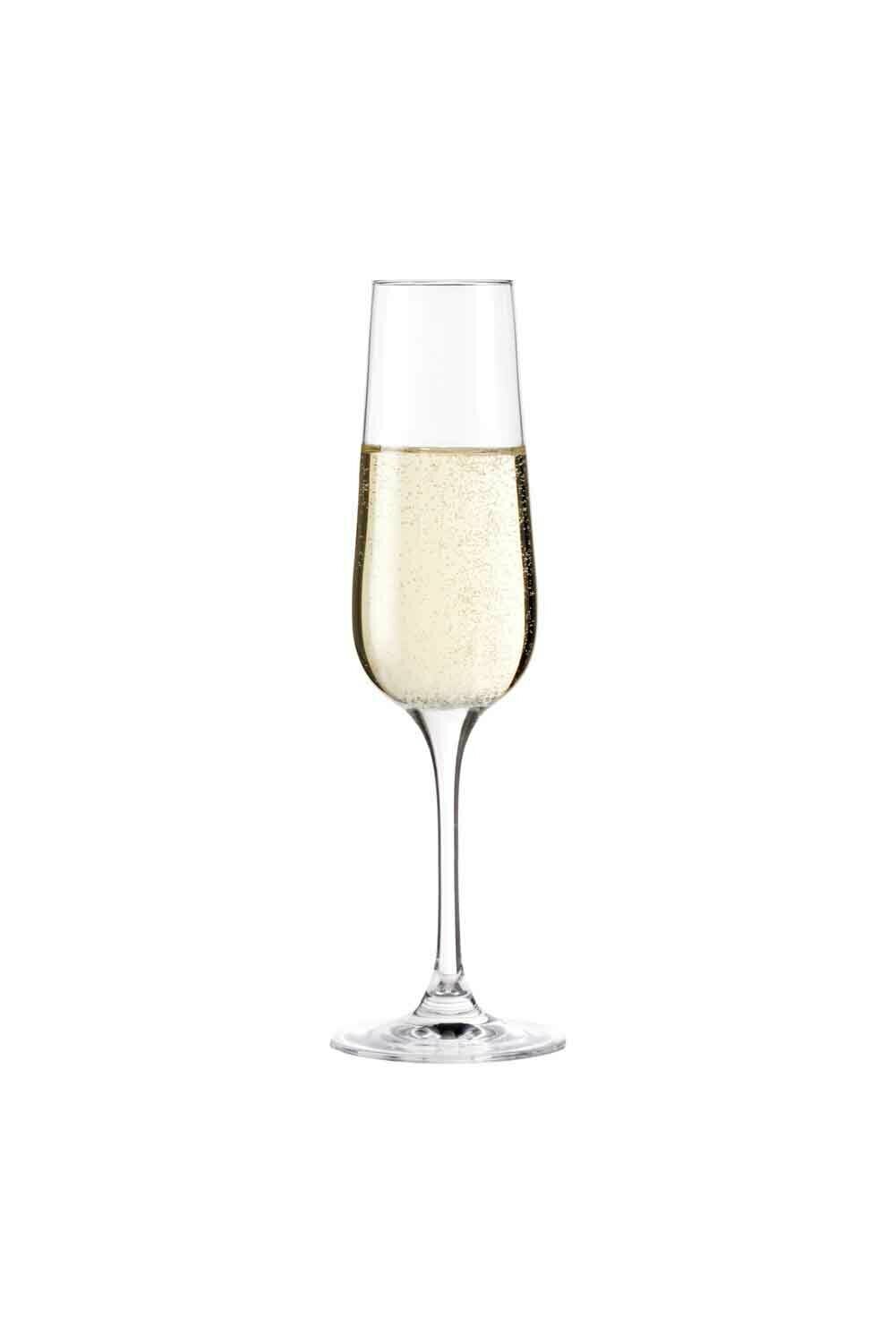 Sektglas Tivoli mit Sekt gefüllt, frontal fotografiert