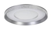 Runde LED-Deckenleuchte aus Metall und Glas in Seitenansicht