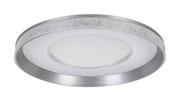 Ronde led-plafondlamp van metaal en glas, gezien vanaf de zijkant