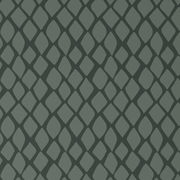 Nahaufnahme einer Wendebettwäsche mit dunkelgrünem, rautenförmigem Muster auf hellgrünem Hintergrund.