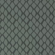 Nahaufnahme einer Wendebettwäsche mit dunkelgrünem, rautenförmigem Muster auf hellgrünem Hintergrund.