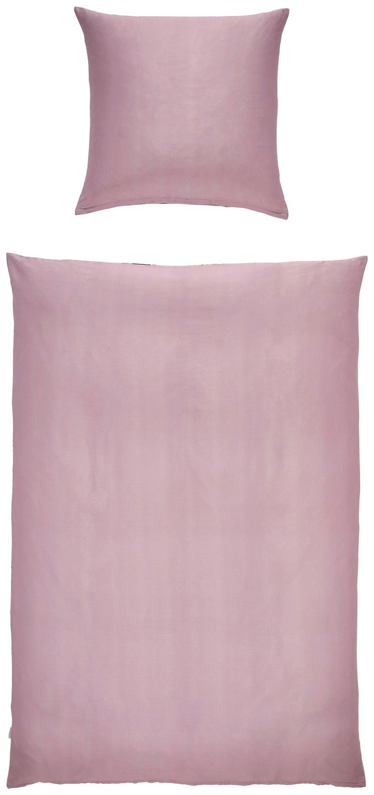 Lila Bettwäsche-Set bestehend aus einem Kissenbezug und einem Deckenbezug, Draufsicht