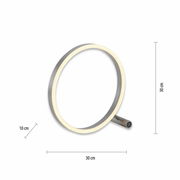 Moderne Tischleuchte RITUS in Ringform mit seitlichem Schalter, seitliche Perspektive
