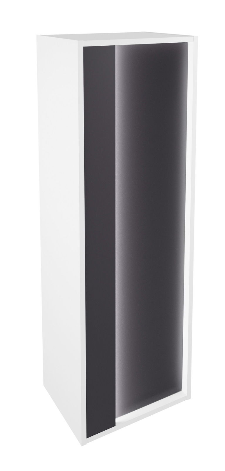 Voleo Midischrank FREYA Moderner Midischrank in Weiß mit schwarzer Front, seitliche Perspektive