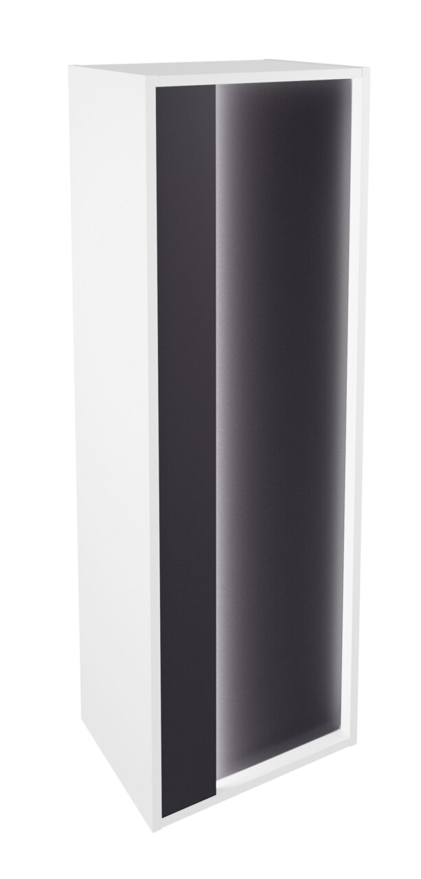 Voleo Midischrank FREYA Moderner Midischrank in Weiß mit schwarzer Front, seitliche Perspektive