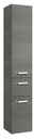 XORA Hochschrank SERIE 4010 Hochschrank in grauer Holzoptik mit zwei Schubladen und einer Tür, Frontalansicht