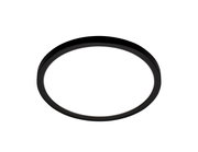 Runde LED-Deckenleuchte mit schwarzem Rahmen, Ansicht von unten