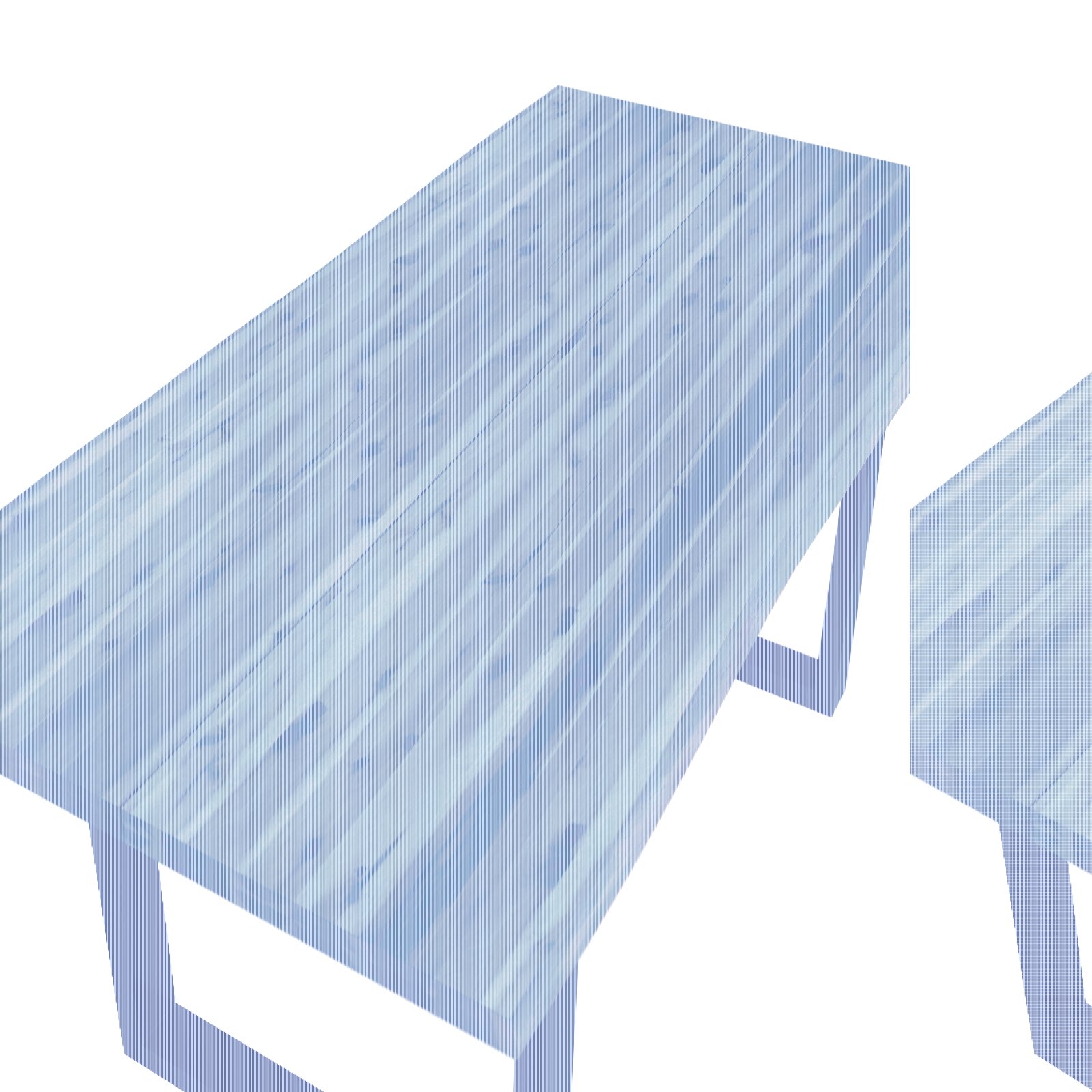 Holzgartentisch mit natürlicher Maserung und schwarzen Metallbeinen, Perspektive von schräg oben