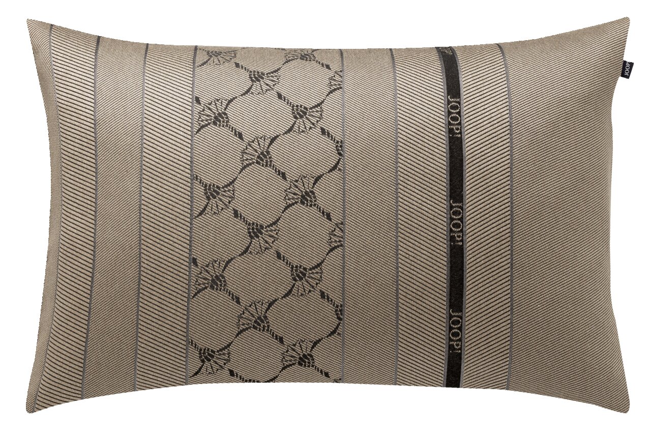 JOOP! Zierkissenhülle J!BLEND Zierkissenhülle mit elegantem Streifen- und Blumenmuster, Vorderansicht