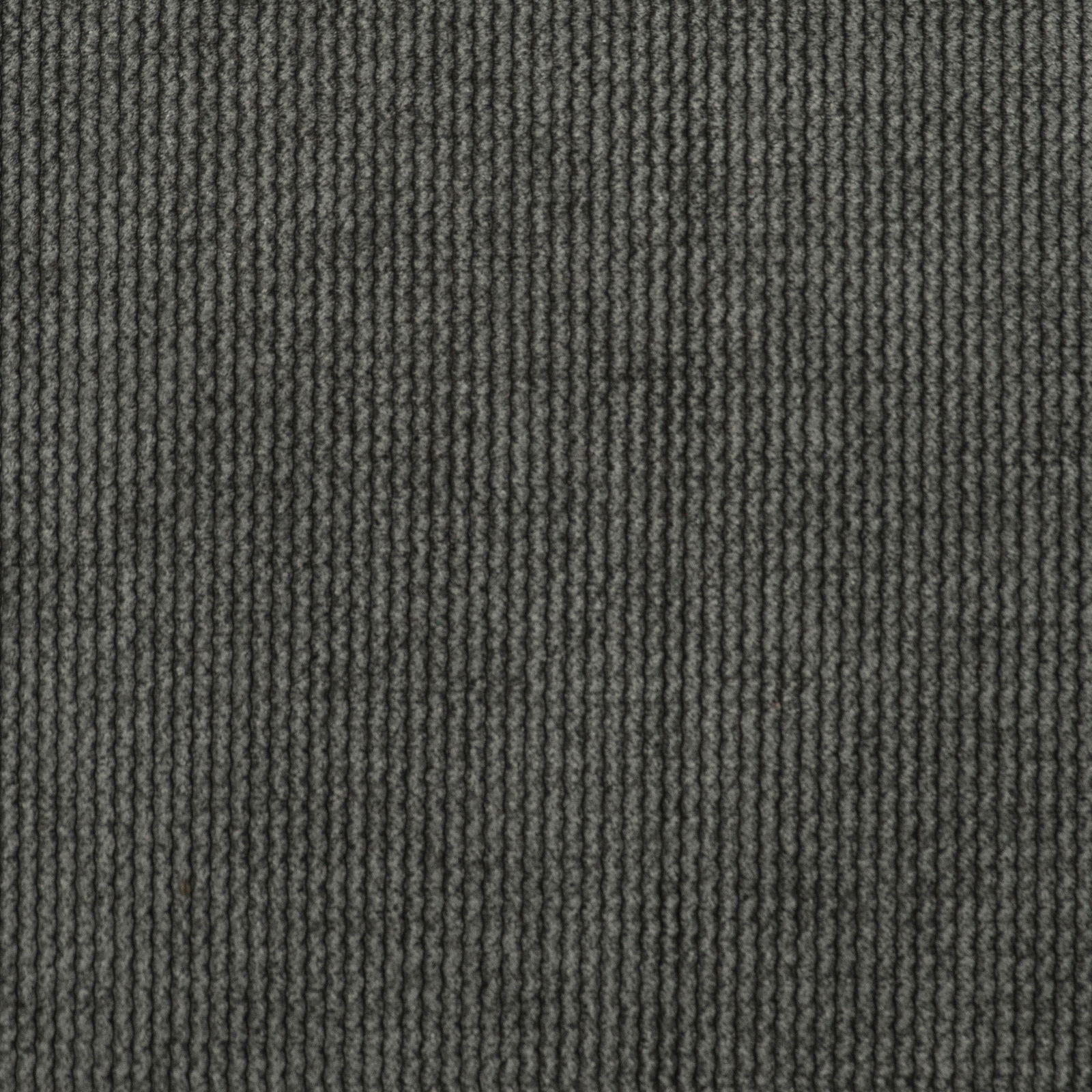 Nahaufnahme eines grauen, strukturierten Stoffes, der für eine 2,5er-Sitzbank verwendet wird.