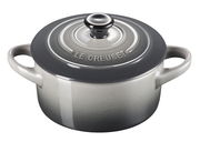 Mini Cocotte 10cm in Flint von Le Creuset, Ansicht von schräg oben