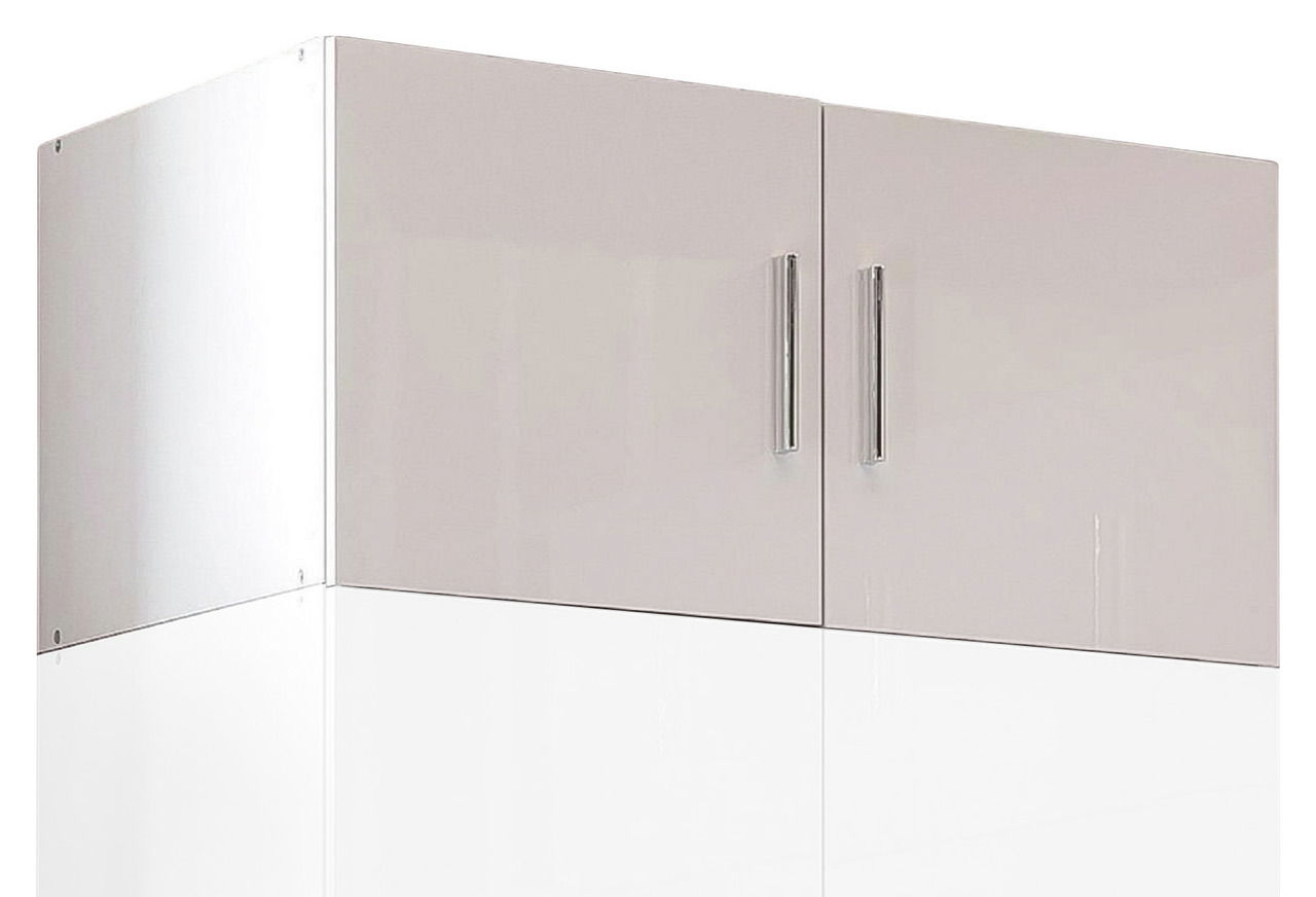 XORA Aufsatz T54 MALTA Hochschrank-Aufsatz T54 in Frontansicht mit zwei Türen und silbernen Griffen.