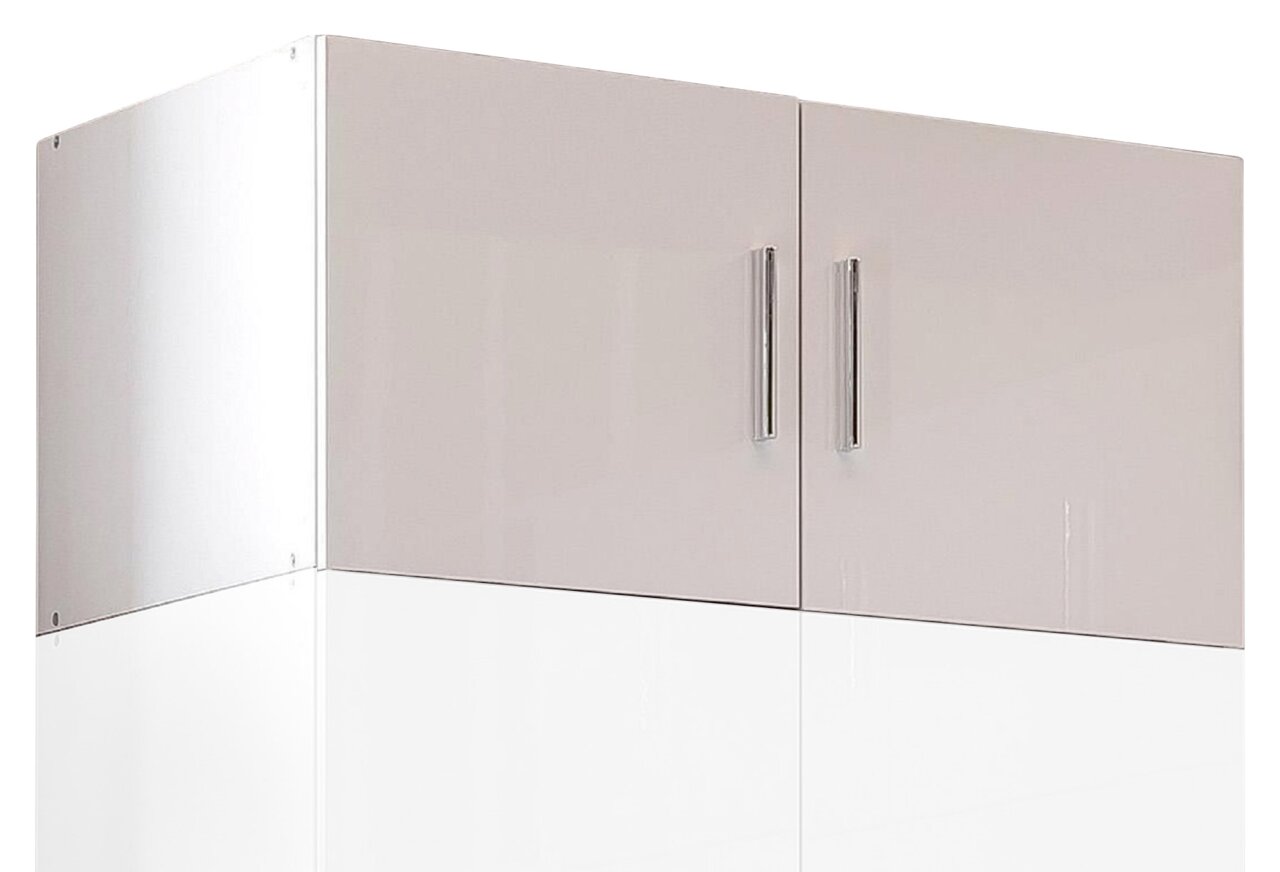 XORA Aufsatz T54 MALTA Hochschrank-Aufsatz T54 in Frontansicht mit zwei Türen und silbernen Griffen.
