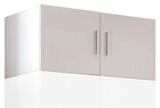Hochschrank-Aufsatz T54 in Frontansicht mit zwei Türen und silbernen Griffen.