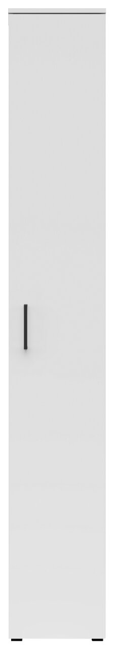Weiße Schranktür mit schwarzem Griff, Frontalansicht