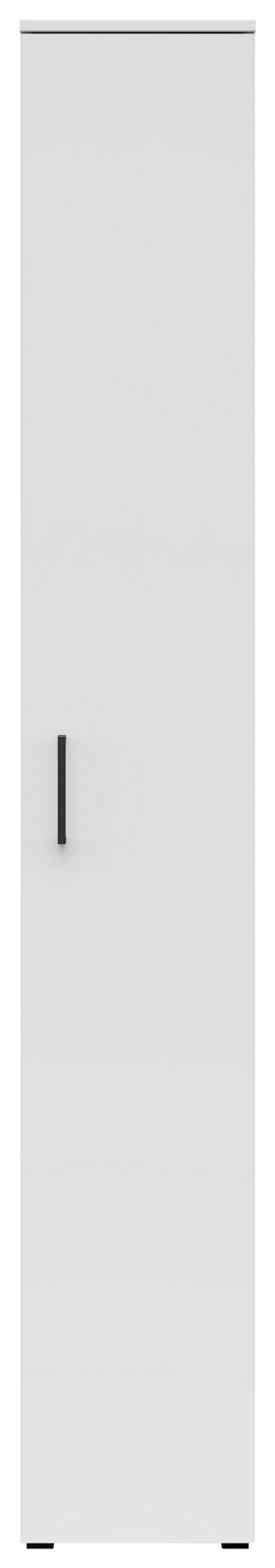 Weiße Schranktür mit schwarzem Griff, Frontalansicht