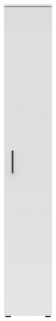 Weiße Schranktür mit schwarzem Griff, Frontalansicht
