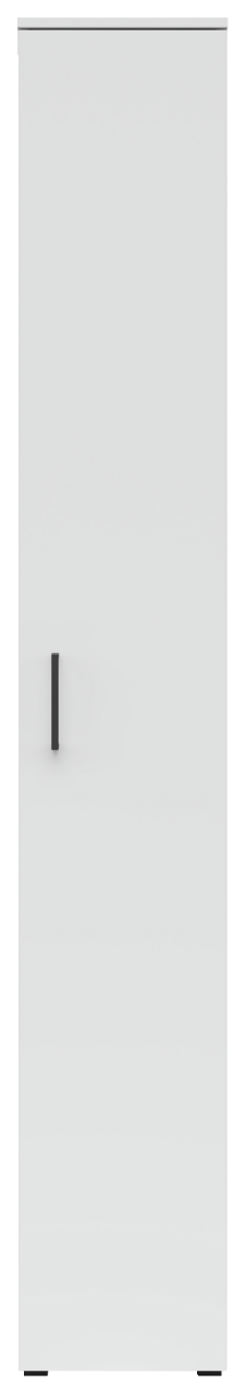 Weiße Schranktür mit schwarzem Griff, Frontalansicht