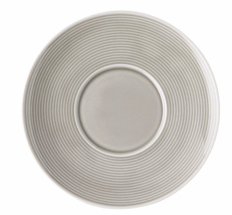 Thomas Untertasse LOFT COLOUR Graue Kaffee-Untertasse mit geriffeltem Design, Ansicht von oben