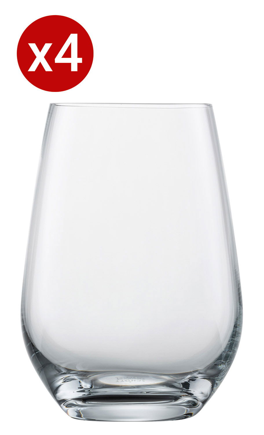 SCHOTT ZWIESEL Gin Tonic Gläser 4-tlg. BAR SPECIAL Ein Set aus vier klaren Gingläsern, frontal abgebildet.