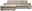 Beige Ecksofa mit Ottomane links, Vorderansicht