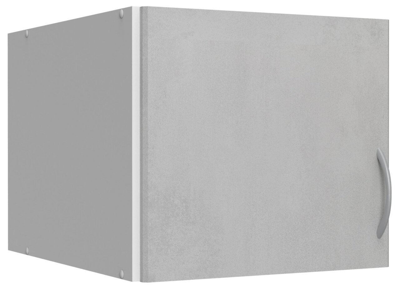 XORA Aufsatz T40 MULTIRAUMKONZEPT Grauer Schrankaufsatz mit Tür und Griff, seitliche Perspektive