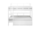 Wit stapelbed met ladder, vooraanzicht
