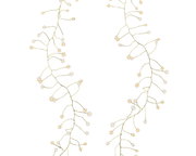 Zwei Stränge von Micro LED Lichterketten in einer geschwungenen Anordnung, aus der Vogelperspektive fotografiert.