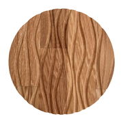 Runde LED-Wandleuchte mit wellenförmigem Holzdesign, Draufsicht