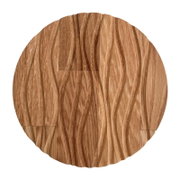 Runde LED-Wandleuchte mit wellenförmigem Holzdesign, Draufsicht