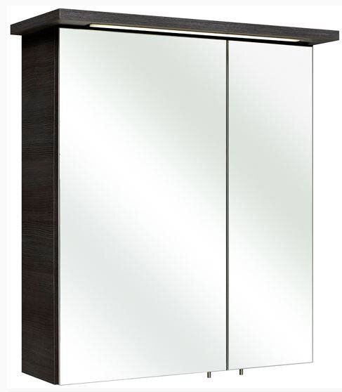 XORA Spiegelschrank ATHEN Moderner Spiegelschrank mit zwei Türen und integrierter Beleuchtung, seitliche Perspektive