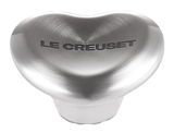 Herzförmiger Edelstahlknauf von Le Creuset, Ansicht von oben