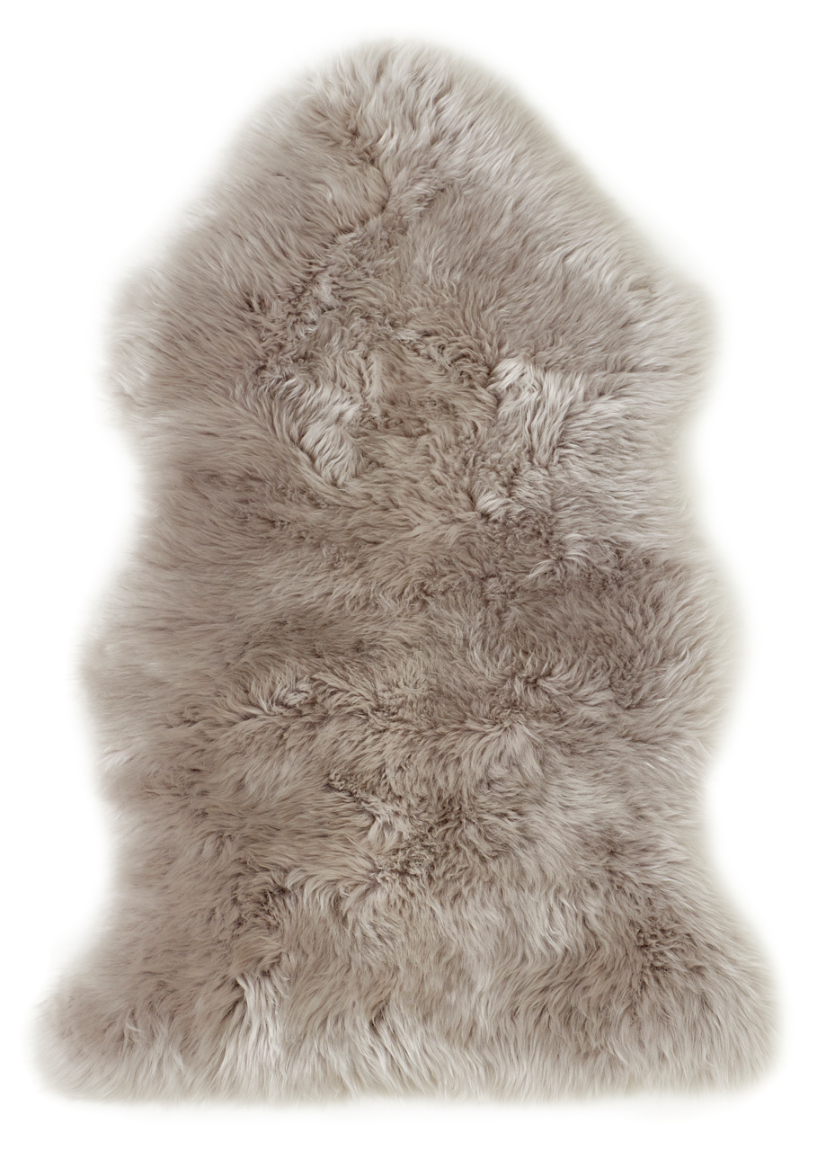 Graues Schaffell, 85 cm lang, aus der Vogelperspektive fotografiert