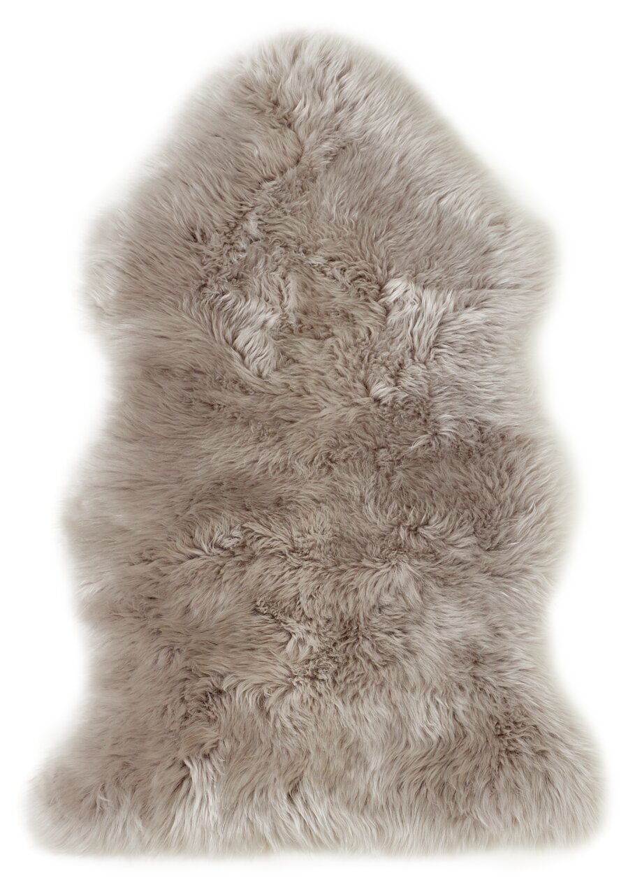 Graues Schaffell, 85 cm lang, aus der Vogelperspektive fotografiert