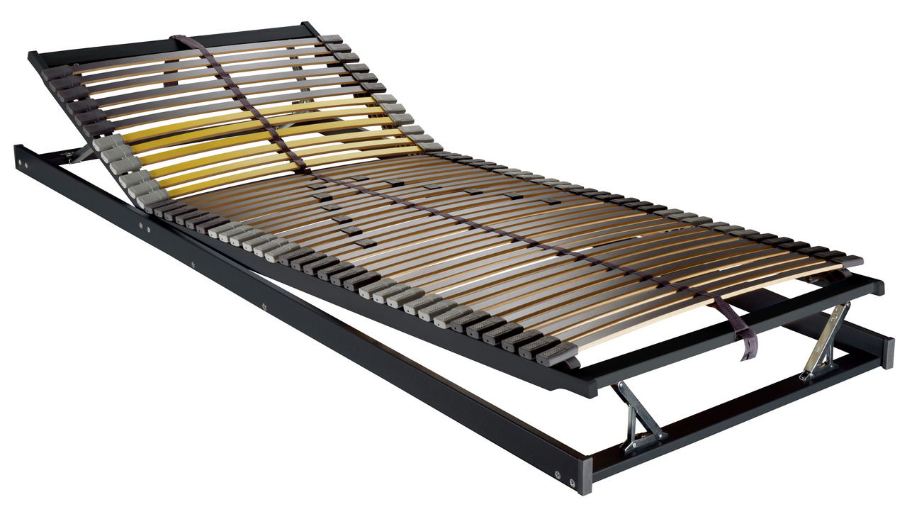 Novel Federholzrahmen KFG SOLVIT Federholzrahmen 80x200 cm mit verstellbarem Kopfteil, seitliche Perspektive