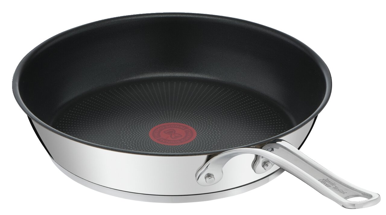 Tefal Bratpfanne Jamie Oliver Cook Bratpfanne Jamie Oliver Cook 2 aus Edelstahl mit Antihaftbeschichtung, seitliche Perspektive
