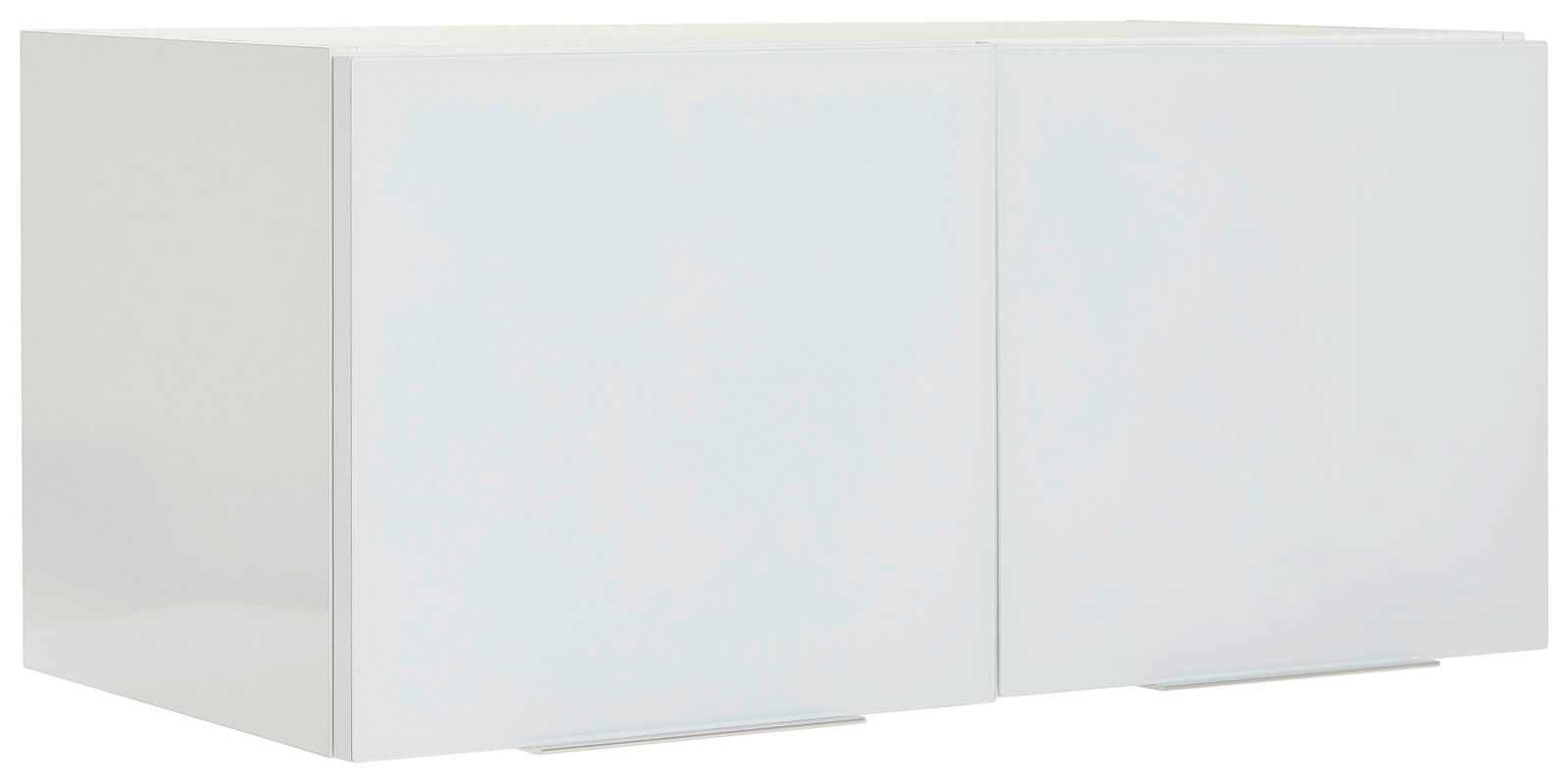 Voleo Aufsatzschrank MALIN Weißer Aufsatzschrank mit zwei Türen, seitliche Perspektive