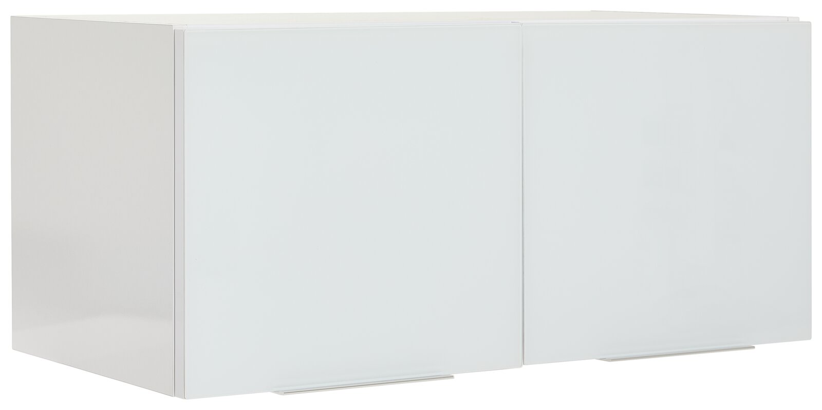 Voleo Aufsatzschrank MALIN Weißer Aufsatzschrank mit zwei Türen, seitliche Perspektive