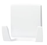 Weißer Wandhaken aus Kunststoff, frontal abgebildet, geeignet für den Einsatz mit tesa Powerstrips Waterproof.