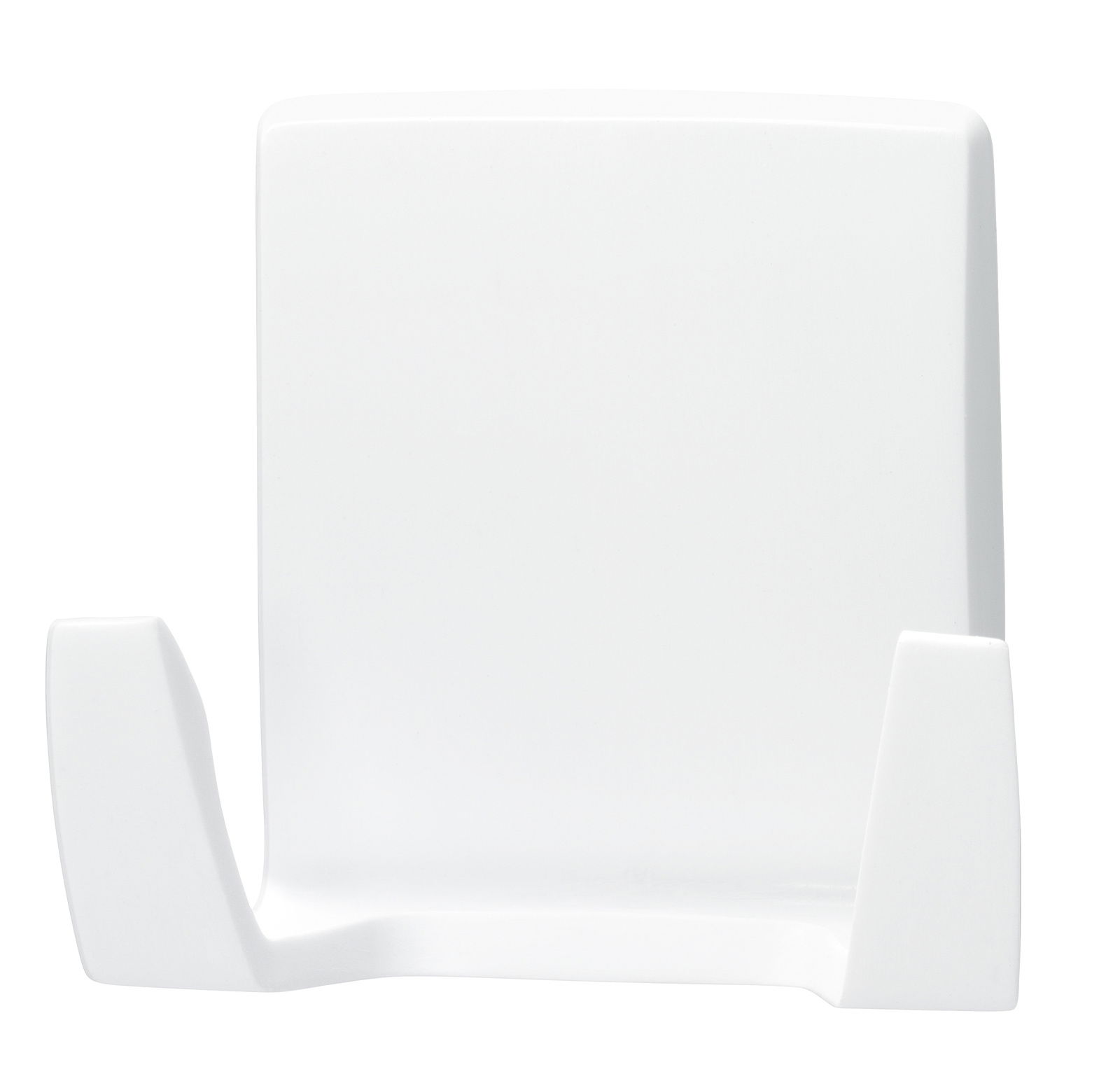 Tesa Powerstrips WATERPROOF Weißer Wandhaken aus Kunststoff, frontal abgebildet, geeignet für den Einsatz mit tesa Powerstrips Waterproof.