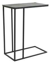 Moderner Beistelltisch MACY aus Metall mit rechteckiger Tischplatte, seitliche Perspektive